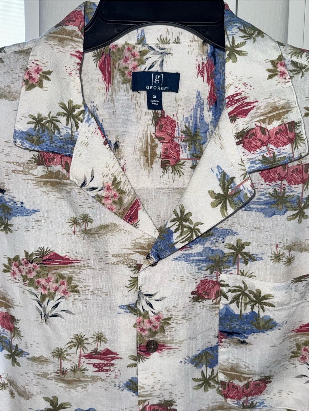 Men's XL Linen Blend Tropical Hawaiian Camp Shirt Beach Vacation Resort NWT - Picture 4 of 16